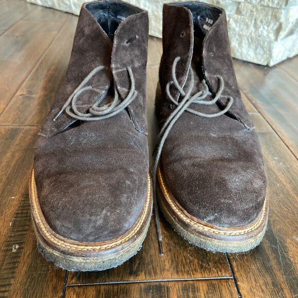 Dark Brown Suede Chukka Boots Men’s 43 Crepe Sole Handmade Italy main image 4